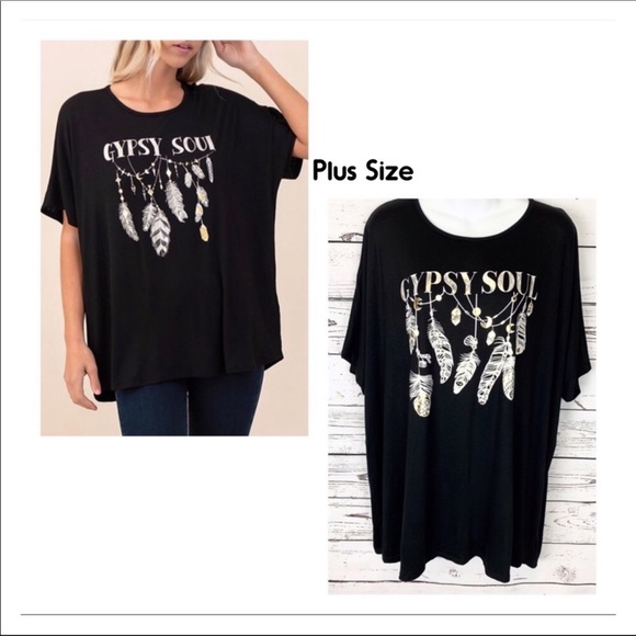 Vision USA Tops - VISION USA Gypsy Soul black boyfriend T-shirt tee